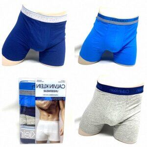 💖MEGA SALE💖Calvin Klein Classic Boxer Briefs Blue Grey NB2730903 Men's Pack 3